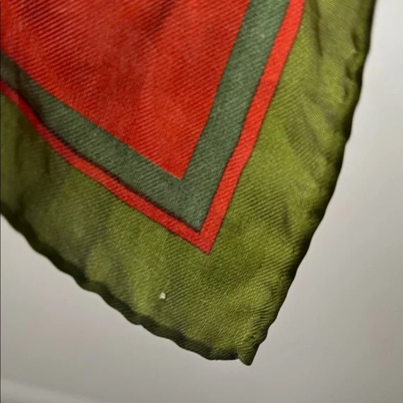 Echo floral silk square scarf, green/orange/teal - Picture 7 of 7